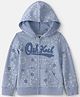 OshKosh B'gosh Cotton Knit Hoodie Floral Embroidered Blue 3-4 Years