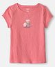 OshKosh B'gosh Cotton Woven Half Sleeves Macaron Printed T-Shirt - Pink