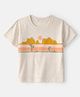 OshKosh B'gosh Cotton Knit T-Shirt Graphic Print Round Neck Half Sleeves Ivory 4-5 Years