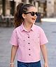 Arias Cotton Woven Tops with Stone Detailing Pink 3-4 Years
