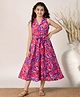 Fashion Dream Cotton Blend Woven Sleeveless Abstract Printed Dress - Multi Colour