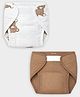Mi Arcus 100% Cotton Filling 100% Polyester Solid & Printed Diaper Cover Pack of 2- Brown & White