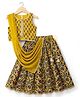 Babyhug Cambric Woven Sleeveless Floral Printed Lehenga Choli Set With Dupatta - Mustard