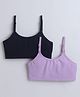 BUMZEE Cotton Knit Pack of 2 Sleeveless Solid Bras - Navy Blue & Lavender