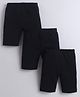 BUMZEE Cotton Knit Pack of 3 Solid Cycling Shorts - Black