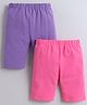 BUMZEE Cotton Knit Pack of 2 Solid Cycling Shorts - Purple & Pink