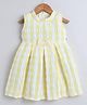 BUMZEE Woven Sleeveless Bow Applique Detailed Checked Dress - Yellow