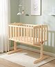 Play Nation Joy Cradle Solid Wood Baby Cradle| Gentle Rocking with Swing Lock| Spacious & Sturdy Design| Newborn to 12 Months - Natural
