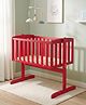 Play Nation Joy Cradle Solid Wood Baby Cradle| Gentle Rocking with Swing Lock| Spacious & Sturdy Design| Newborn to 12 Months - Cherry