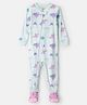 Carter's 100% Cotton Woven Full Sleeves Footed Sleepsuit with Dragon Print - Blue