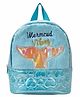 HAPPY HUES 11 Inches Magical Mermaid 5.25L Mini Backpack,  Waterproof Preschool Bag for Girls Ages 2-6 Years with Shiny Mermaid Tail & Adjustable Straps-Blue