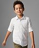 Pine Kids Cotton Woven Solid Shirt with Full Sleeves - White