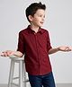 Pine Kids Cotton Woven Solid Shirt with Full Sleeves - Red