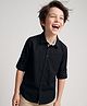 Pine Kids Cotton Woven Solid Shirt with Full Sleeves - Black