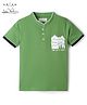 Arias Cotton Knit Polo T-Shirt Half Sleeves Placement Print Green 5-6 Years