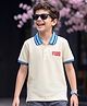 Arias Cotton Knit Polo T-Shirt with Placement Embroidery White 6-7 Years