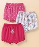 Babyhug 100% Cotton Knit Polka Dots & Floral Printed Bloomers Pack of 3 - Dark Pink & White