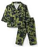 Little Darlings Single Jersey Knit Full Sleeves Co-Ords Camouflage Printed Shirt & Pajama Night Suit - Green