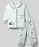 Little Darlings Single Jersey Knit Full Sleeves Panda Printed Shirt & Pajama Night Suit - Sea Green