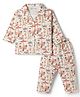 Little Darlings Single Jersey Knit Full Sleeves Co-Ords Shirt & Pajama Night Suit with Paris City Print - Yellow