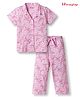 Honeyhap Premium Cotton Knit Half Sleeves Shirt & Pyjama Co-Ord Night Suit With Bio Finish & Rainbow Print - Nosegay