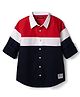 Pine Kids Cotton Woven Solid Shirts Roll Up Sleeves Navy Blue 5-6 Years