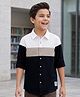 Pine Kids Cotton Woven Shirt Color Block Half Sleeves Navy Blue 4-5 Years