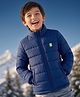 Pine Kids Woven Full Sleeves Solid Colour Padded Jacket - Blue