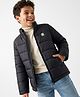 Pine Kids Woven Padded Winter Jacket with Full Sleeves - Black