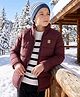 Pine Kids Woven Full Sleeves Solid Colour Padded Jacket - Wine