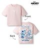 Primo Gino Disney Single Jersey Knit Drop Shoulder Sleeves T-Shirt With Front & Back Mickey Mouse Graphics - Pink