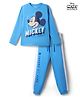 Pine Kids Disney Single Jersey Knit Full Sleeves  Mickey Mouse Printed T-Shirt & Pajama Night Suit -Blue