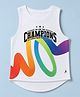 Pine Active Knit Sleeveless Front & Back Champions Printed  T-Shirt- White
