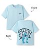 Primo Gino Disney Cotton Knit T-Shirt Half Sleeve Round Neck with Front and Back Stitch Graphics Blue 6-7 Years