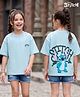 Primo Gino Disney Cotton Knit T-Shirt Half Sleeve Round Neck with Front and Back Stitch Graphics Blue 12-14 Years