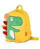 WISHKEY 11.4 Inches Kids Bag Picnic Bags Water Resistant Dinosaur Cartoon lightweight Small Size with Safety Leash, Chest Buckle & Adjustable Straps - Dark Yellow