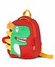 WISHKEY 11.4 Inches Kids Bag Picnic Bags Water Resistant Dinosaur Cartoon lightweight Small Size with Safety Leash, Chest Buckle & Adjustable Straps - Red