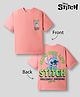 Primo Gino Disney Cotton Knit T-Shirt Half Sleeve with Front and Back Stitch Graphics Pink 6-7 Years
