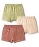 Babyhug 100% Cotton Single Jersey Knit Striped & Animals Printed Trunks Pack of 3 -Olive & Cream