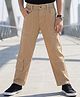 Arias Boys Cotton Elastane Twill Woven Full Length Solid Trouser With Cargo Pockets - Beige