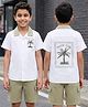 Arias Cotton Woven Half Sleeves Shirt & Harmoney Pockets Shorts Set With Tree Print - White & Beige