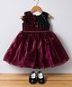 Bluebell Tissue Woven Sleeveless Party Dress With Floral Applique - Wine