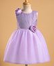 Bluebell Tissue Woven Sleeveless Party Dress With Floral Applique - Purple