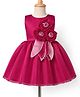 Bluebell T-issue Woven Sleeveless Solid Colour Fit & Flare Party Dress with Floral Applique -  Wine