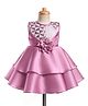 Bluebell Tissue Woven Sleeveless Sequinned Layered Party Dress With Floral Applique - Pink