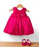 Bluebell Tissue Woven Sleeveless Party Dress With Floral Applique & Booties - Red