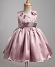 Bluebell Satin Woven Sleeveless Party Dress With Butterfly & Floral Applique - Pink