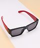 KIDLINGSS Colour Blocked Rectangular Sunglasses - Black & Red