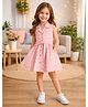 Superminis Cotton Blend Woven Sleeveless Floral Printed Dress - Pink