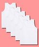 Superminis Cotton Woven Pack Of 5 Sleeveless Solid Vests - White